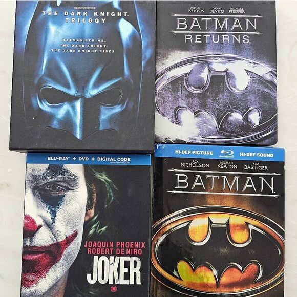 Batman and Joker Blu-ray Collection 4 movie bundle pre-owned - Picture 1 of 7